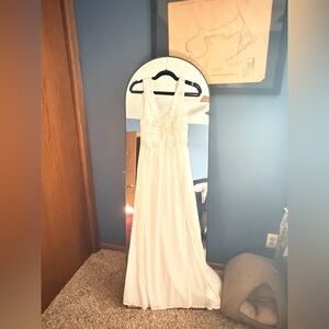 Elegant White Sheer Dress/swim cover up